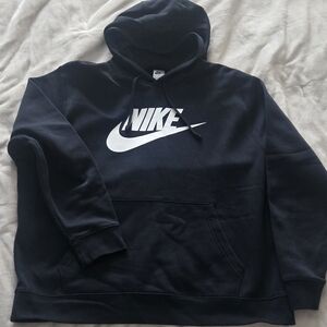 Nike Men's Black and White Logo Hoodie